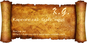 Kapronczai Gyöngyi névjegykártya